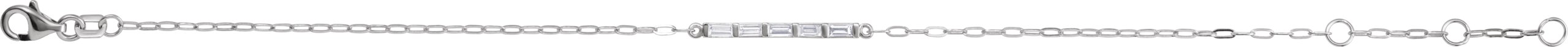 14K White 1/3 CTW Natural Diamond Five-Stone Bar 6-7 1/2 Link Bracelet