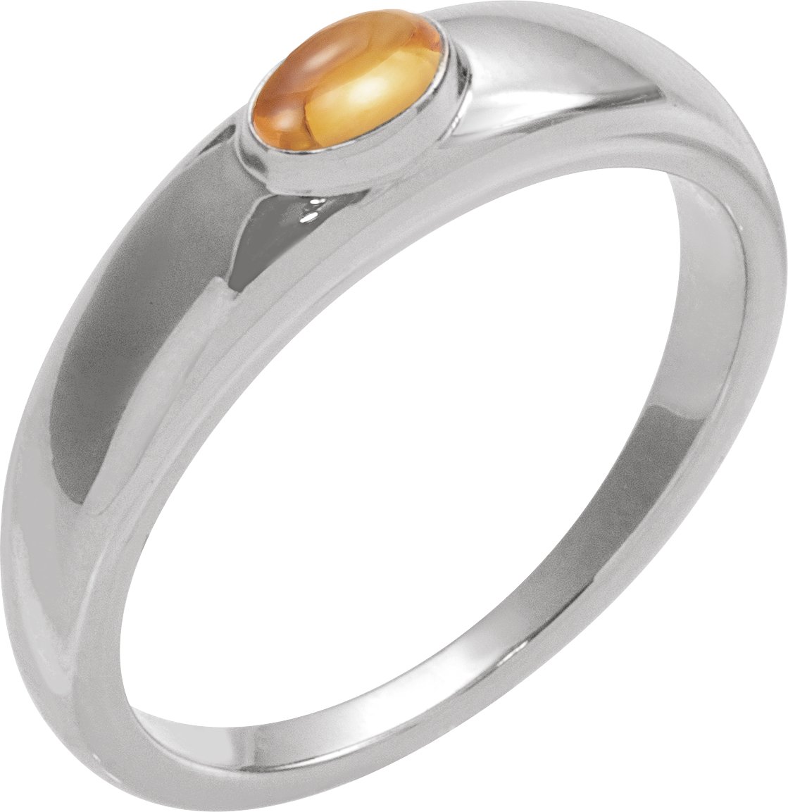 Platinum Natural Citrine Dome Ring Ref 22464391