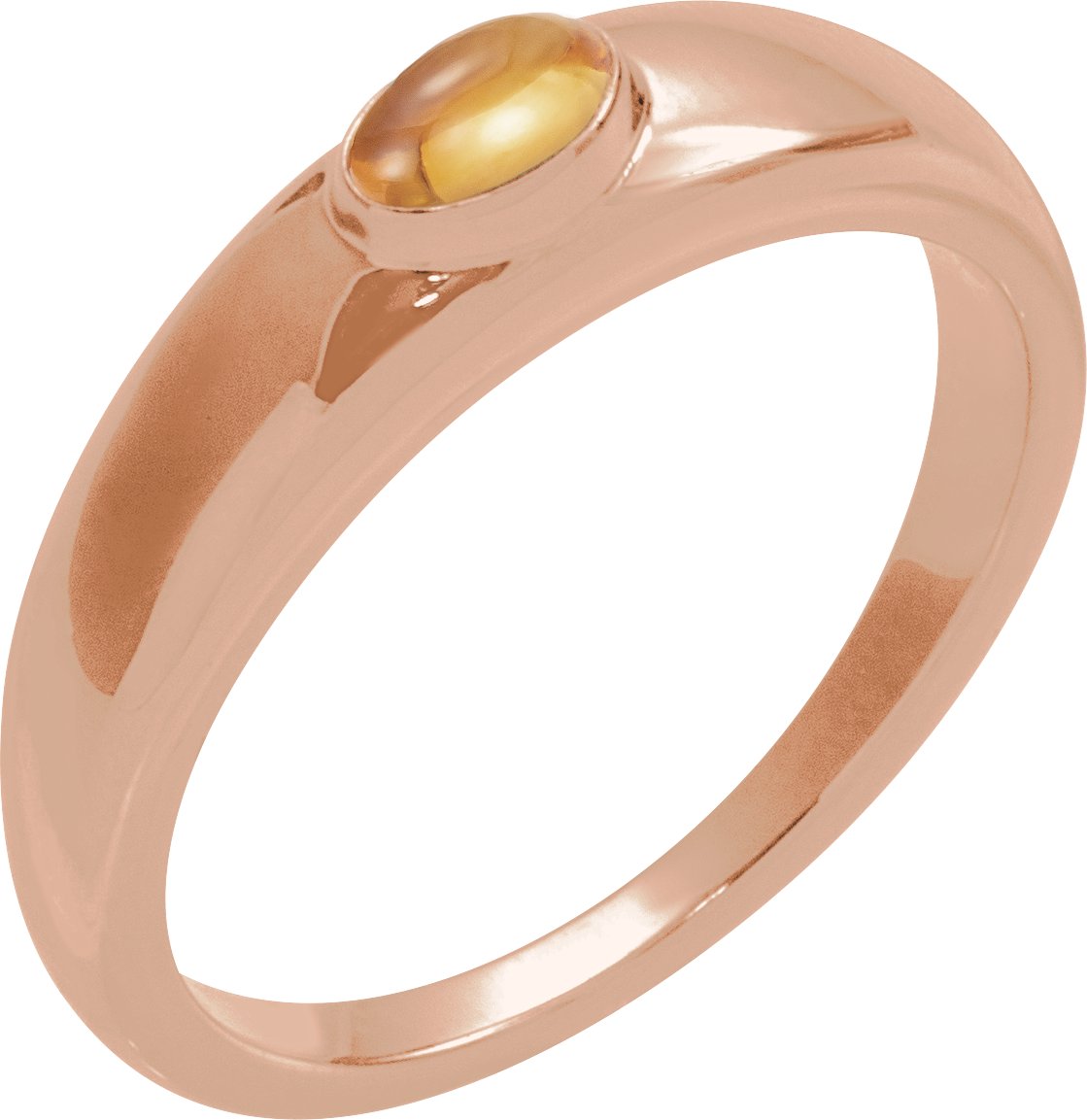 14K Rose Natural Citrine Dome Ring Ref 22464393