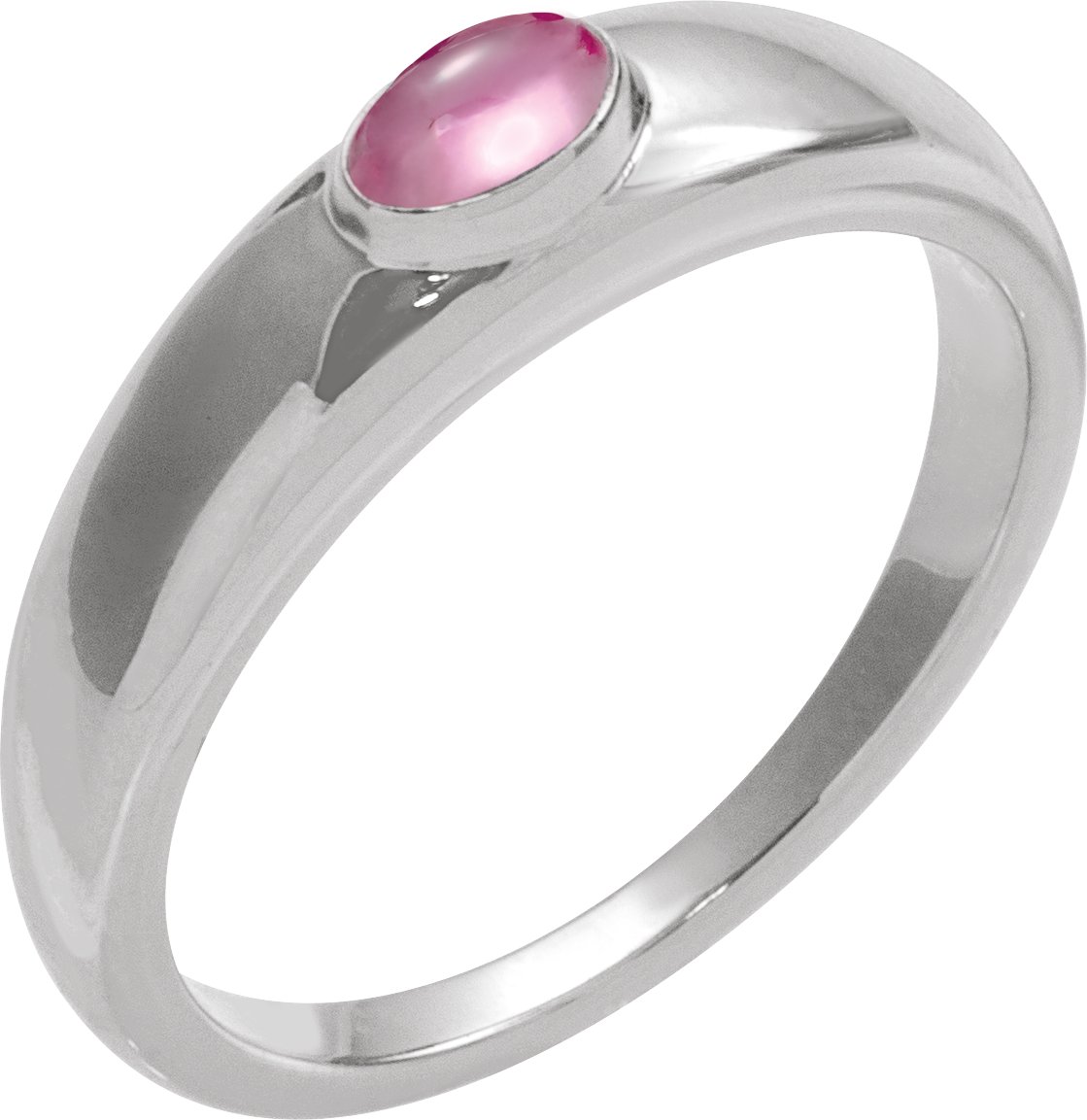 Platinum Natural Pink Tourmaline Dome Ring Ref 22464406