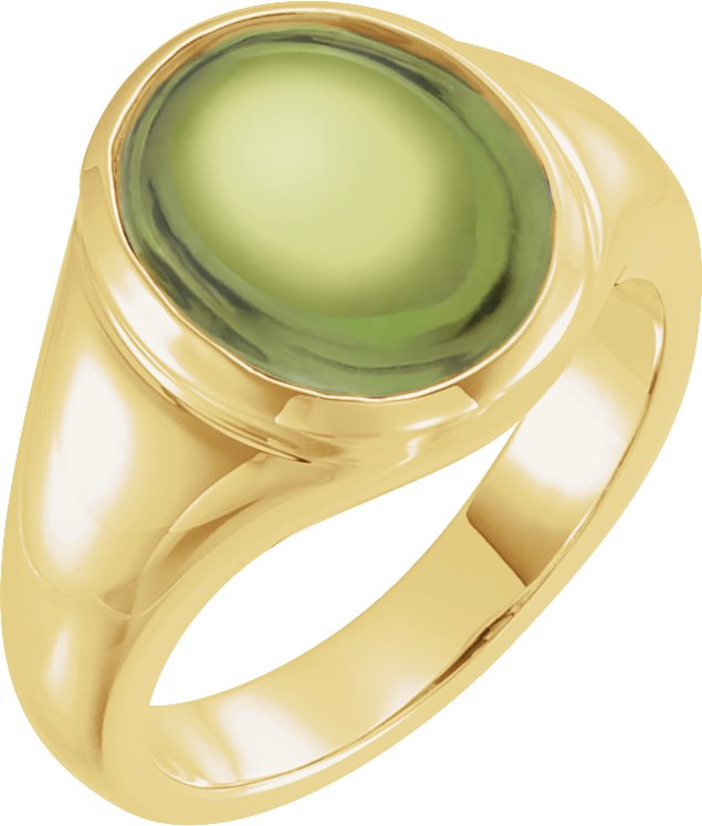 14K Yellow 10x8 mm Natural Peridot Ring