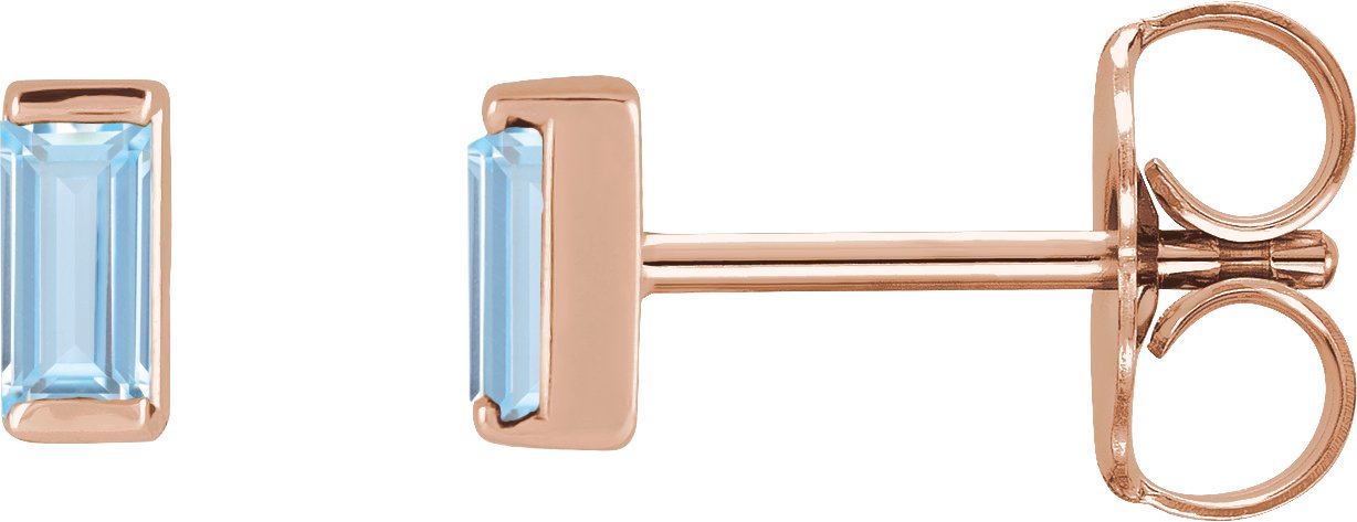 Straight Baguette Channel-Set Stud Earrings