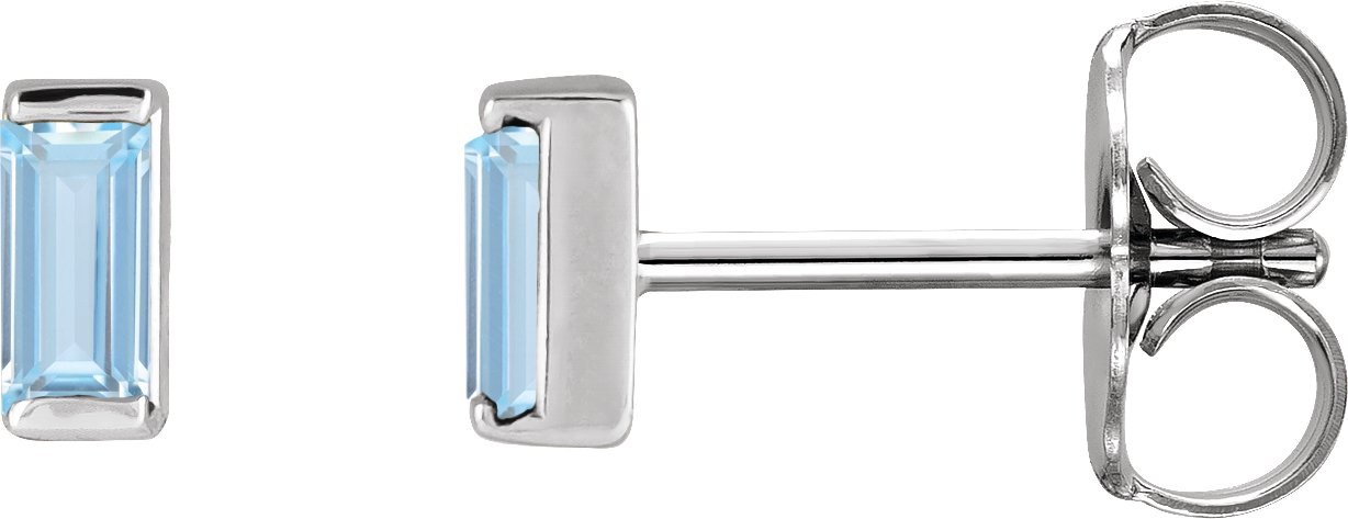 Straight Baguette Channel-Set Stud Earrings