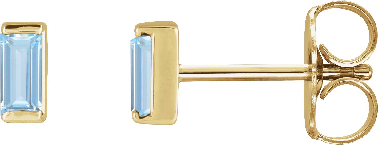 Straight Baguette Channel-Set Stud Earrings