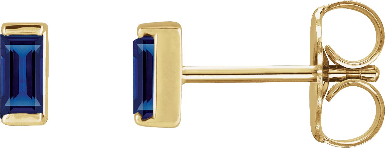 Straight Baguette Channel-Set Stud Earrings
