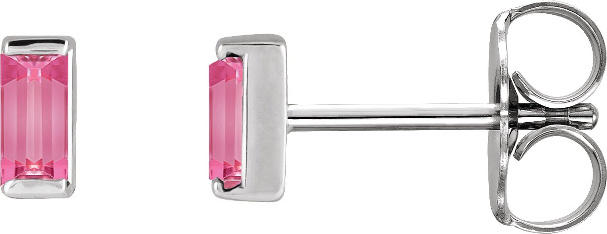 Straight Baguette Channel-Set Stud Earrings