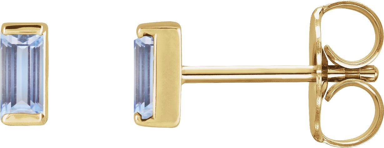 Straight Baguette Channel-Set Stud Earrings
