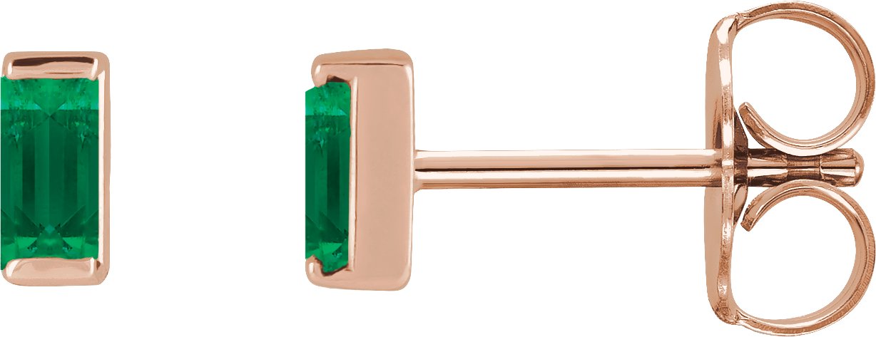Straight Baguette Channel-Set Stud Earrings