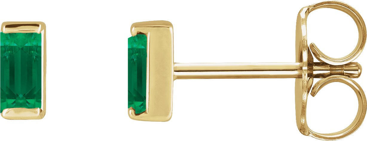 Straight Baguette Channel-Set Stud Earrings