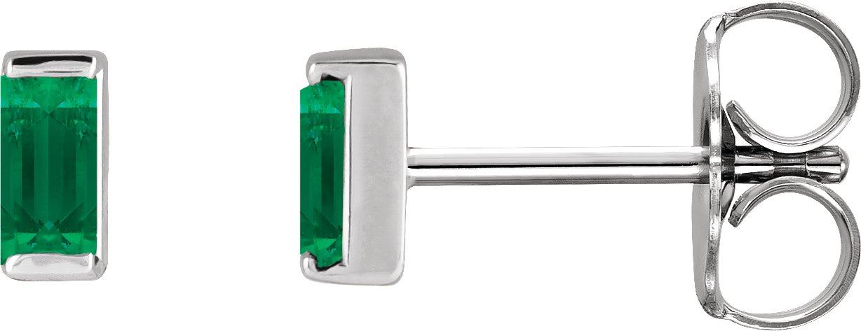Straight Baguette Channel-Set Stud Earrings