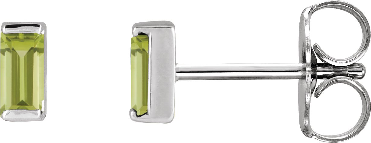 Straight Baguette Channel-Set Stud Earrings