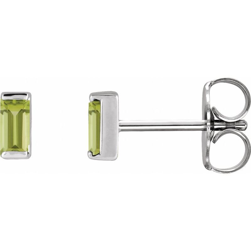 Straight Baguette Channel-Set Stud Earrings