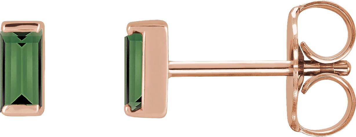 Straight Baguette Channel-Set Stud Earrings