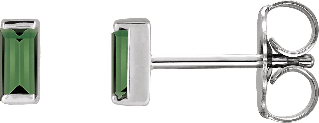 Straight Baguette Channel-Set Stud Earrings