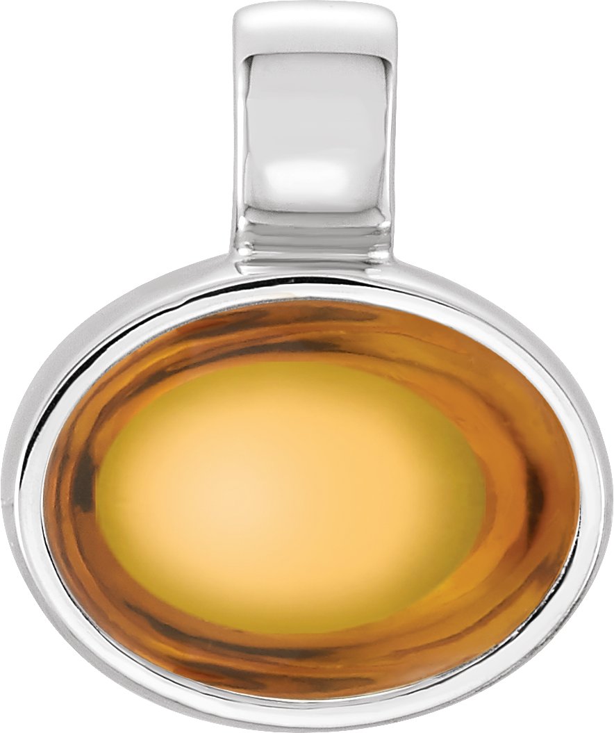 Oval Bezel-Set Pendant