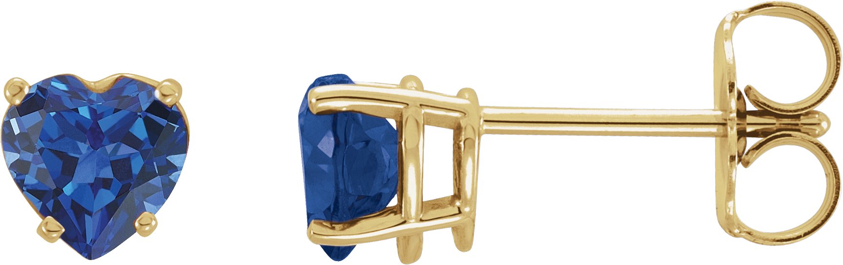 Heart 4-Prong Stud Earrings
