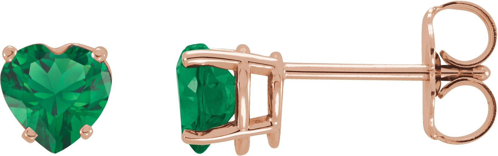 Heart 4-Prong Stud Earrings