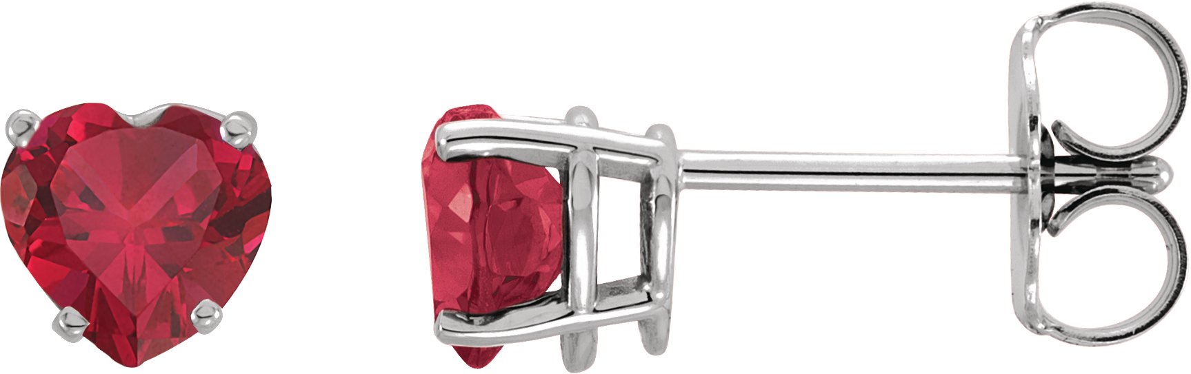 Heart 4-Prong Stud Earrings
