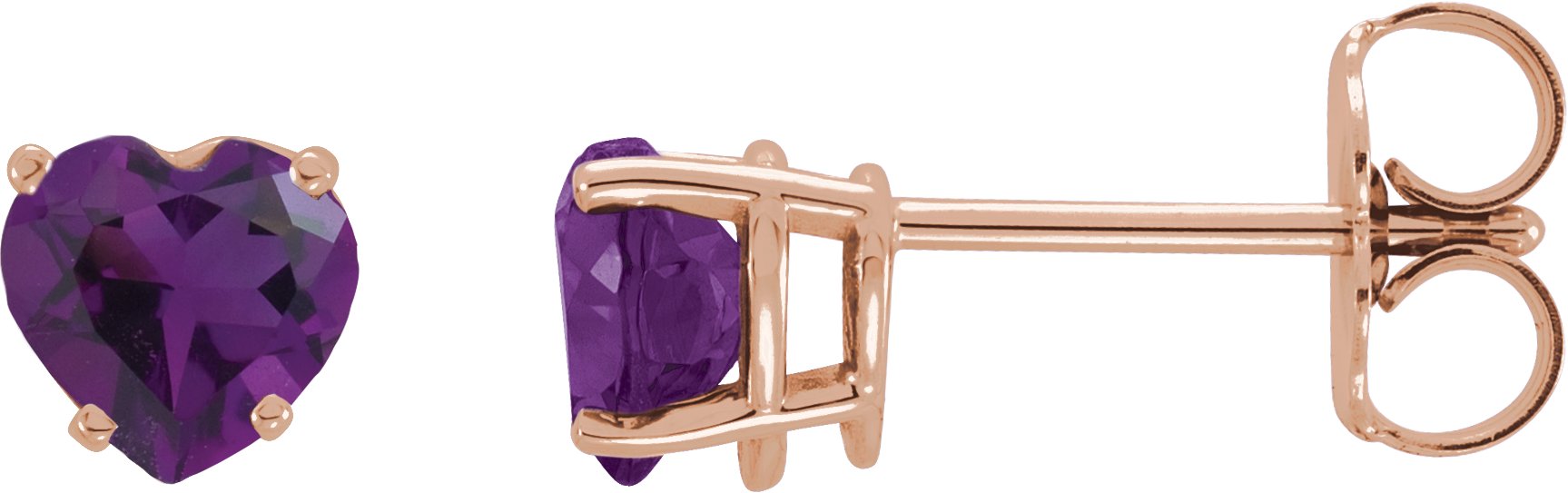 Heart 4-Prong Stud Earrings