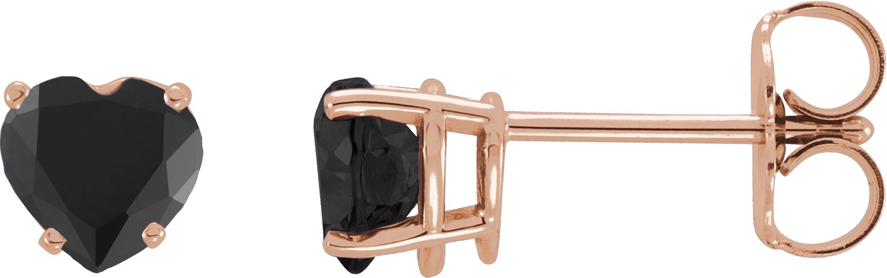Heart 4-Prong Stud Earrings