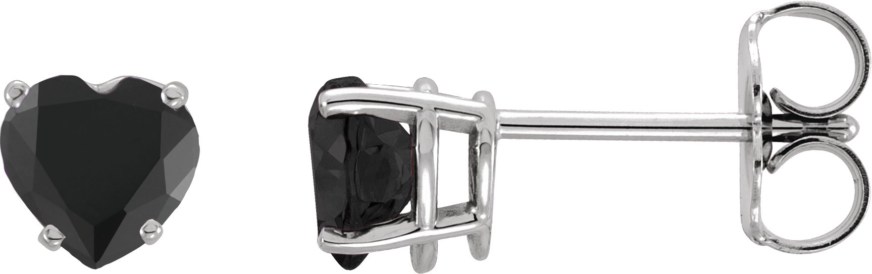 Heart 4-Prong Stud Earrings