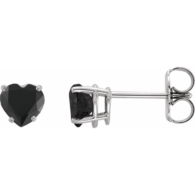 Heart 4-Prong Stud Earrings