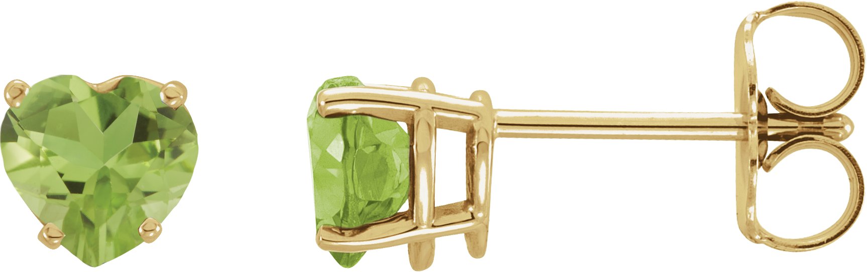 Heart 4-Prong Stud Earrings