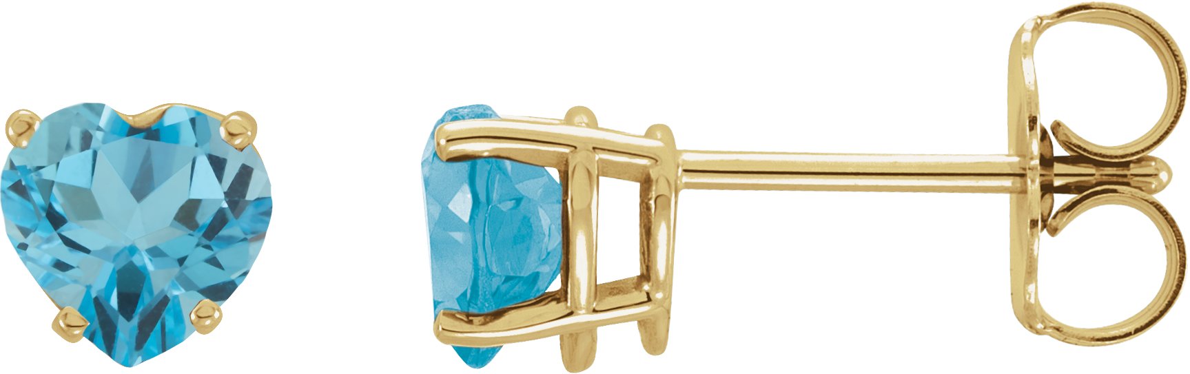 Heart 4-Prong Stud Earrings