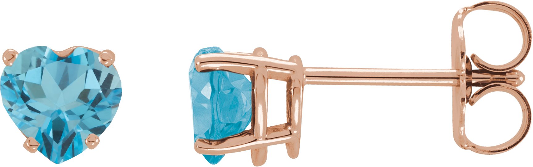 Heart 4-Prong Stud Earrings