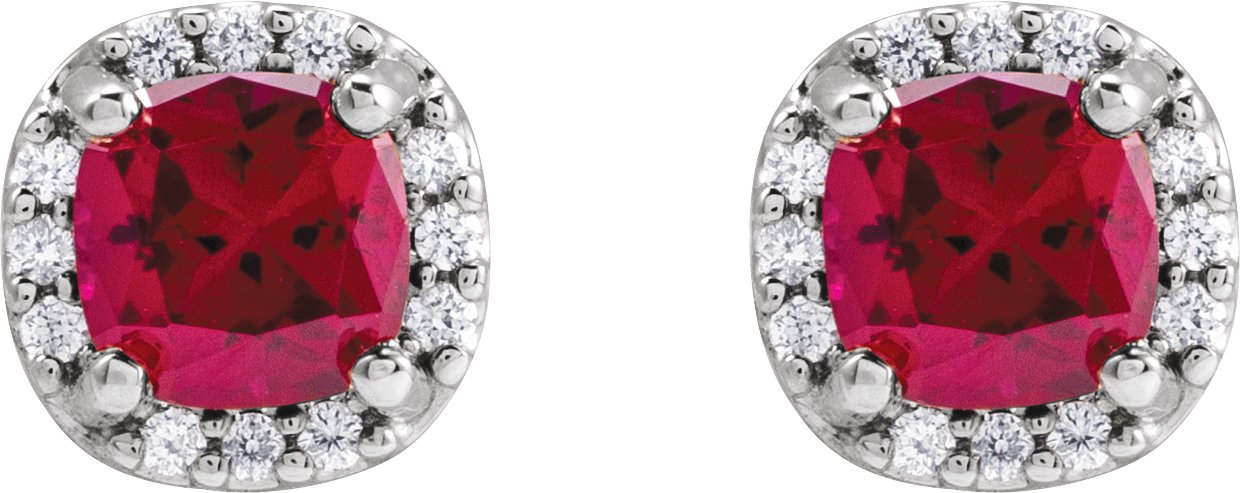 Alternative view of Cushion Halo-Style Stud Earrings