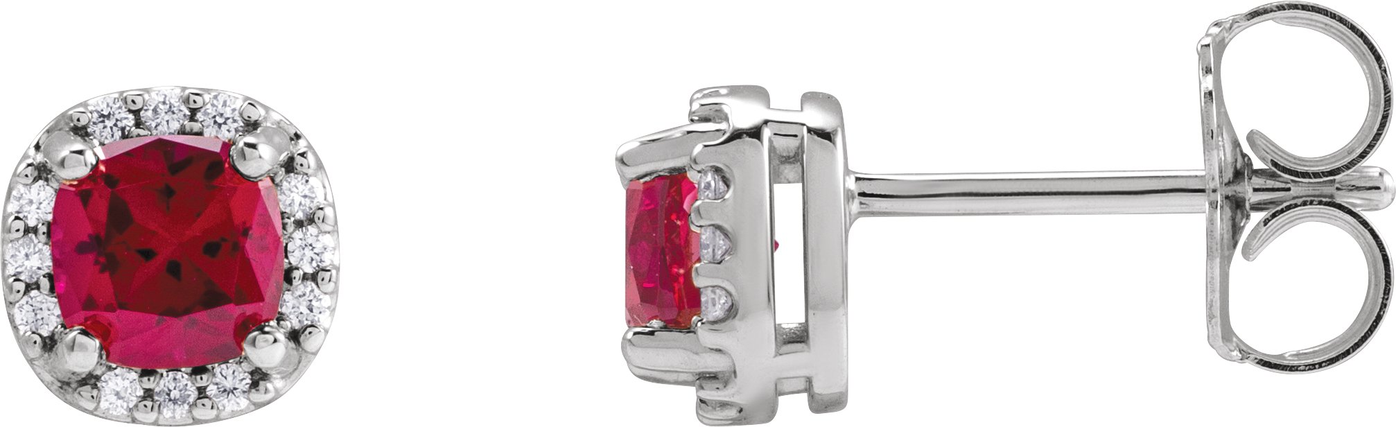 Cushion Halo-Style Stud Earrings