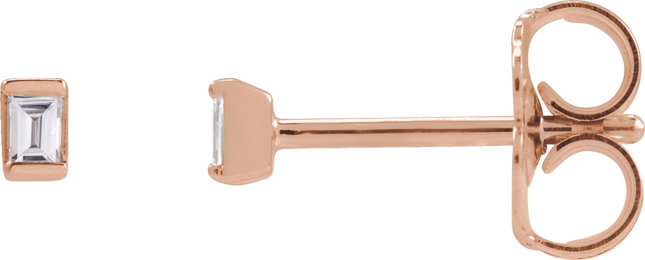 Straight Baguette Channel-Set Stud Earrings