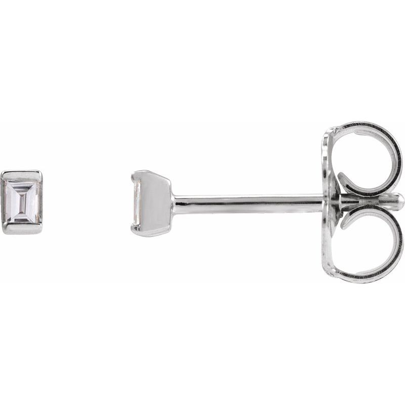 Straight Baguette Channel-Set Stud Earrings