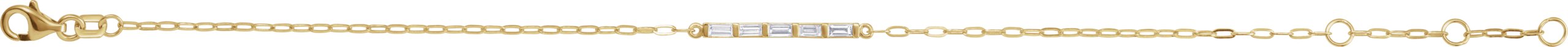 14K Yellow 1/3 CTW Natural Diamond Five-Stone Bar 6-7 1/2 Link Bracelet