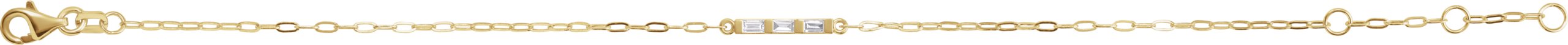 14K Yellow 1/6 CTW Natural Diamond Three-Stone Bar 6-7 1/2 Link Bracelet