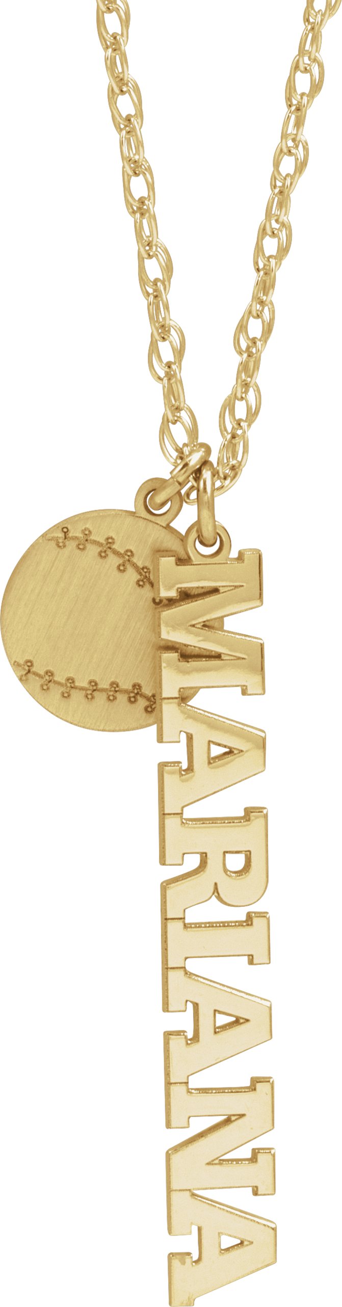 Sports Ball & Nameplate Necklace