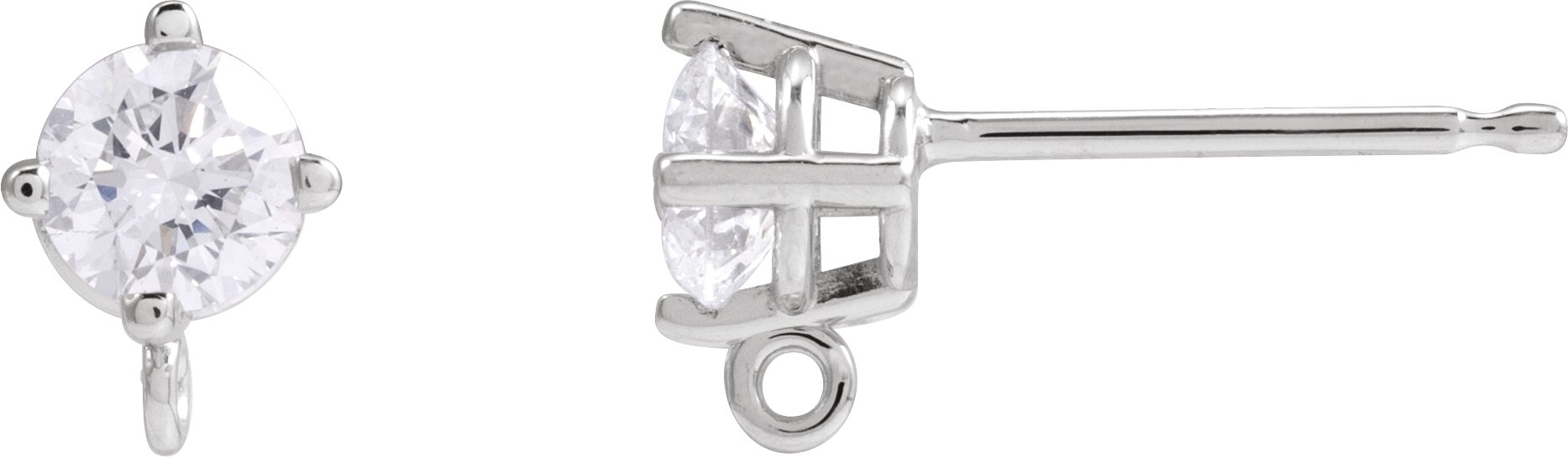 Round 4-Prong Earring Top