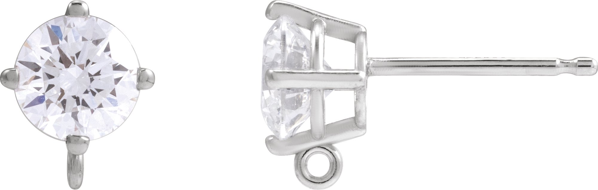 Round 4-Prong Earring Top