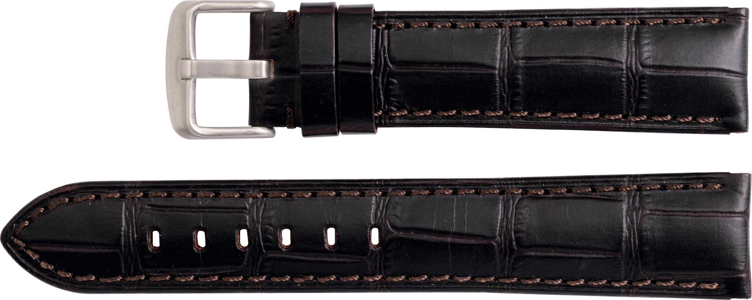 Leather Alligator Grain Padded Watch Bands