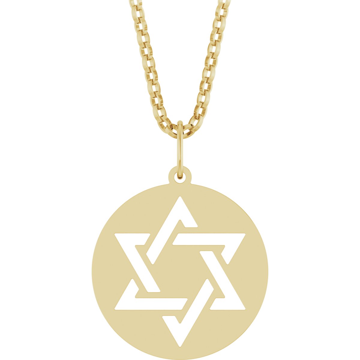 14K Yellow Star of David 18" Necklace