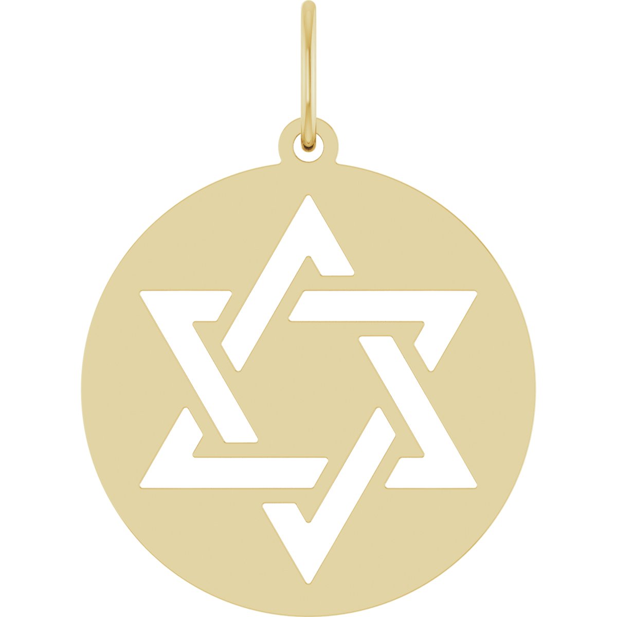 14K Yellow Star of David Pendant