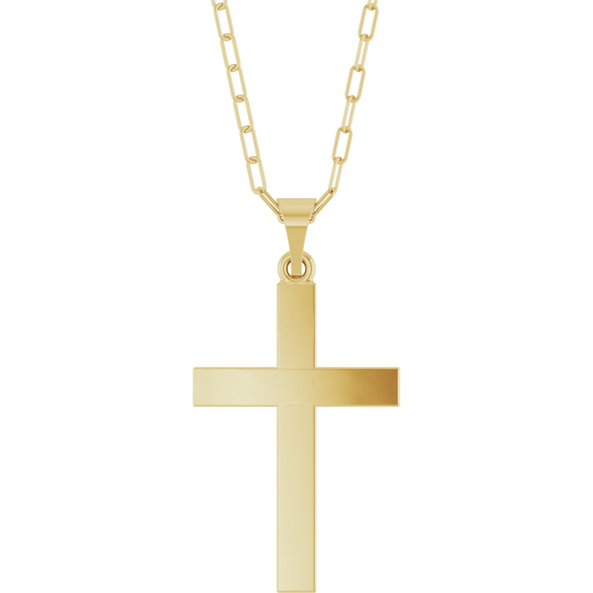 14K Yellow Cross and Paperclip Style Chain 18 inch Necklace Ref 22614645