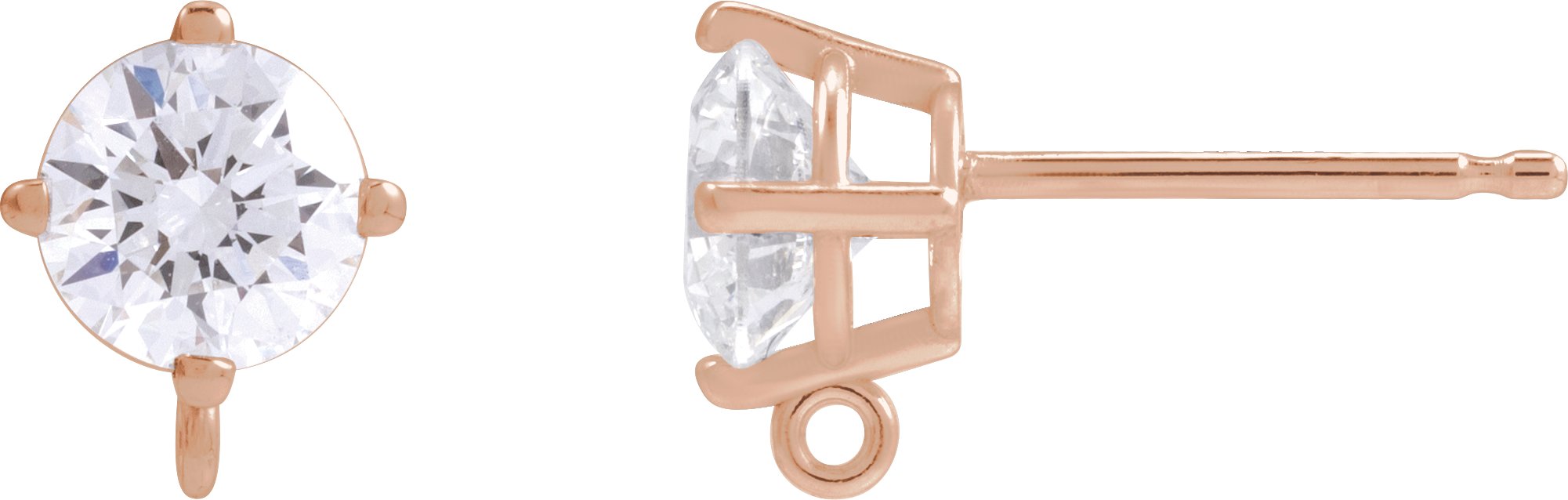 Round 4-Prong Earring Top