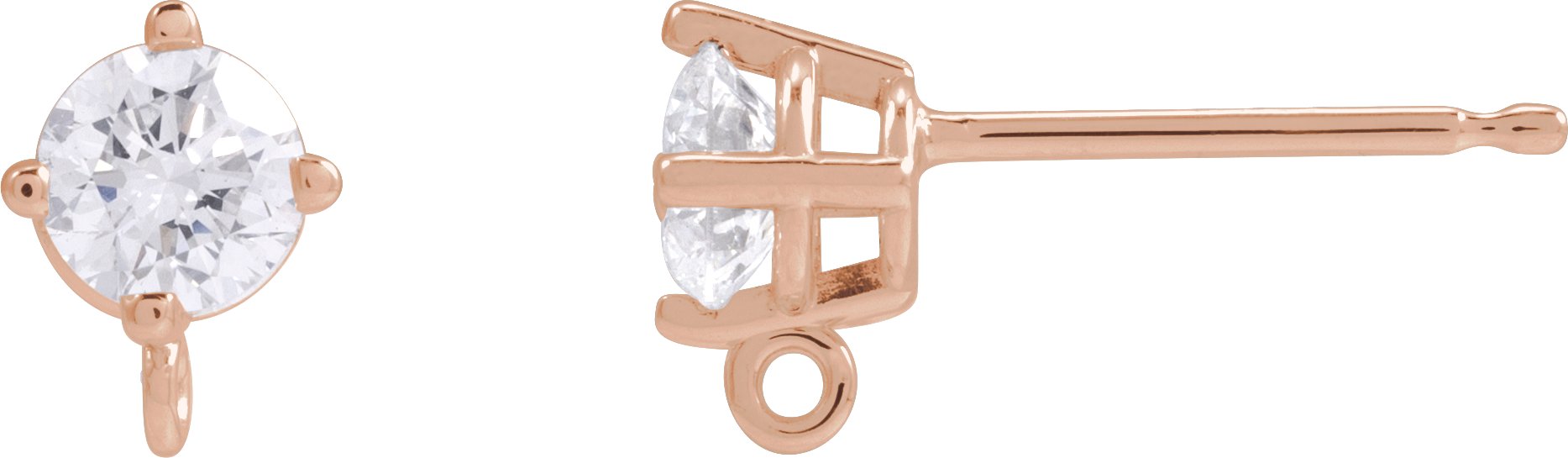 Round 4-Prong Earring Top