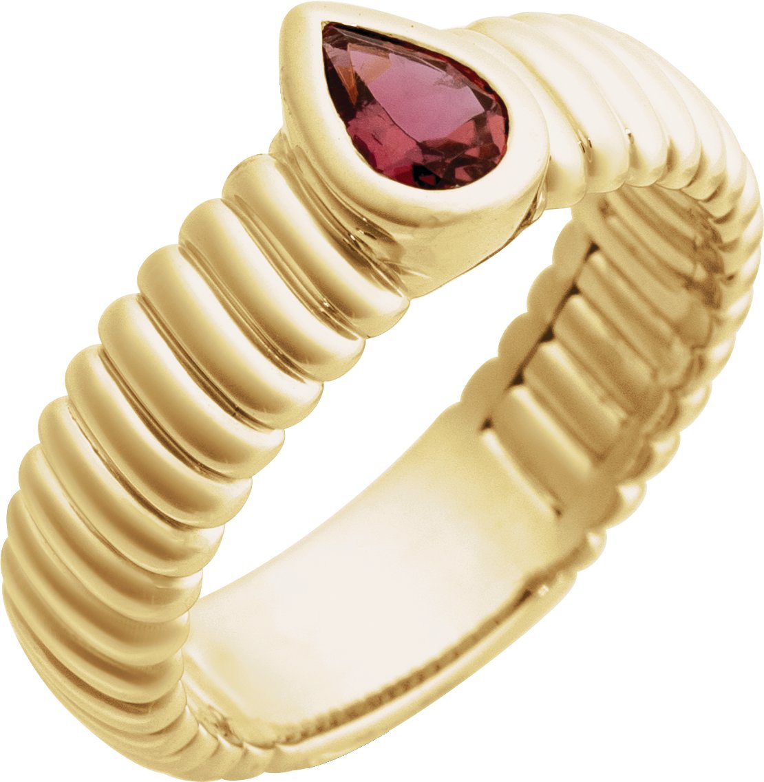 14K Yellow Natural Pink Tourmaline Ring