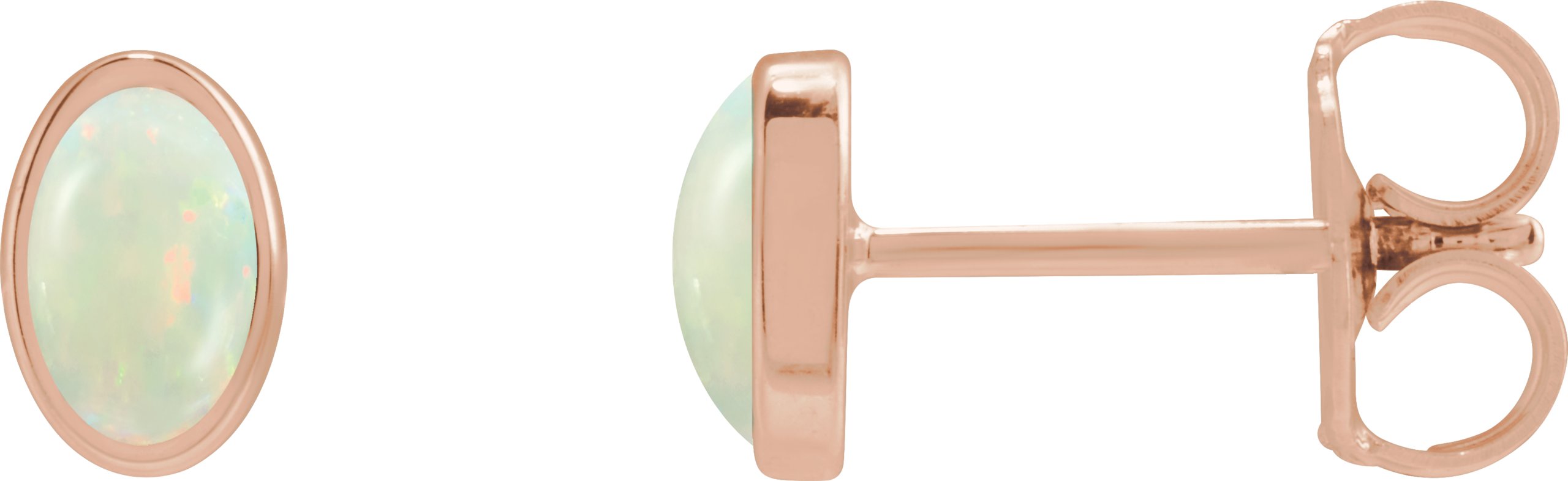 14K Rose Lab Grown White Opal Earrings Ref 22502342