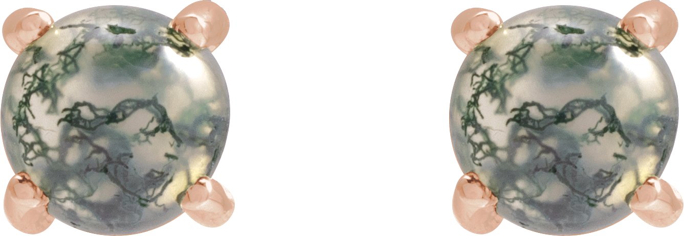 Alternative view of Round 4-Prong Cabochon Earrings
