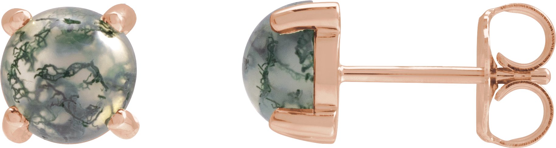 Round 4-Prong Cabochon Earrings