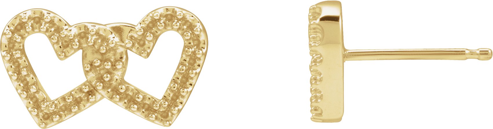 Interlocking Heart Stud Earrings