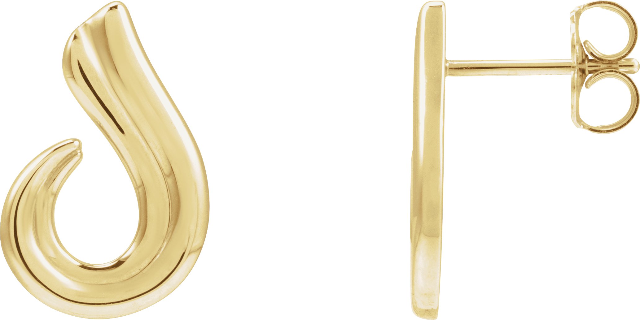 14K Yellow Freeform Earrings